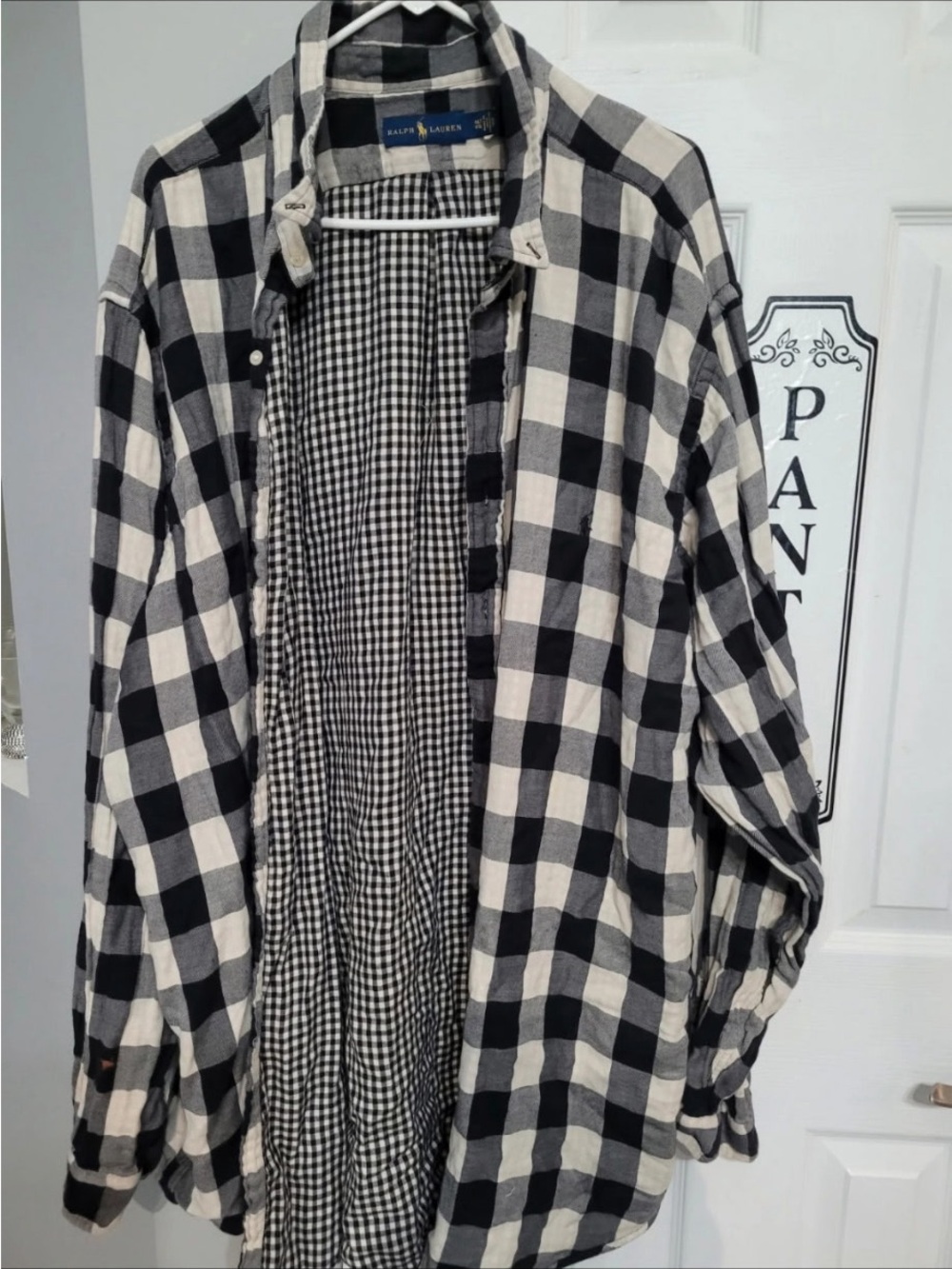 Ralph Lauren Black & White Buffalo Check Button-Down Shirt